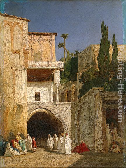 Before a Mosque (Cairo) painting - Alexandre-Gabriel Decamps Before a Mosque (Cairo) art painting